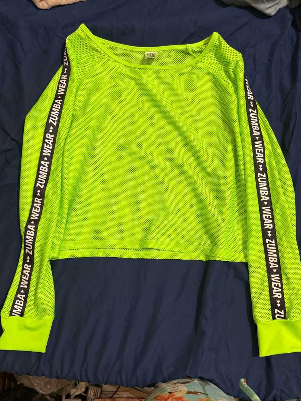 Zumba Fitness lime green Mesh Long Sleeve Top